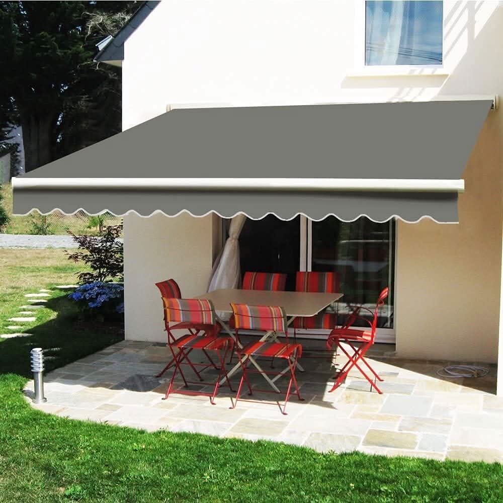 6ft/ 8ft/ 9ft/ 11ft/ 13ft Outdoor Retractable Patio Manual Shelter Awning Canopy for Window and Door