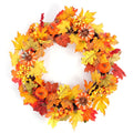 Autumn Harvest Pumpkin & Maple Leaf Wreath – 50cm Seasonal Door Decoration