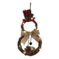 Christmas Snowman Wreath 40x20cm with LED Lights