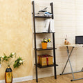 4-Tier Book Display Shelf Rustic Black Book Shelf