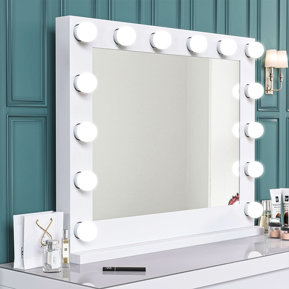Metal Bulb Makeup Mirror for Tabletop