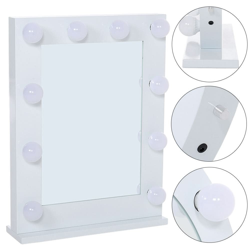 Metal Bulb Makeup Mirror for Tabletop