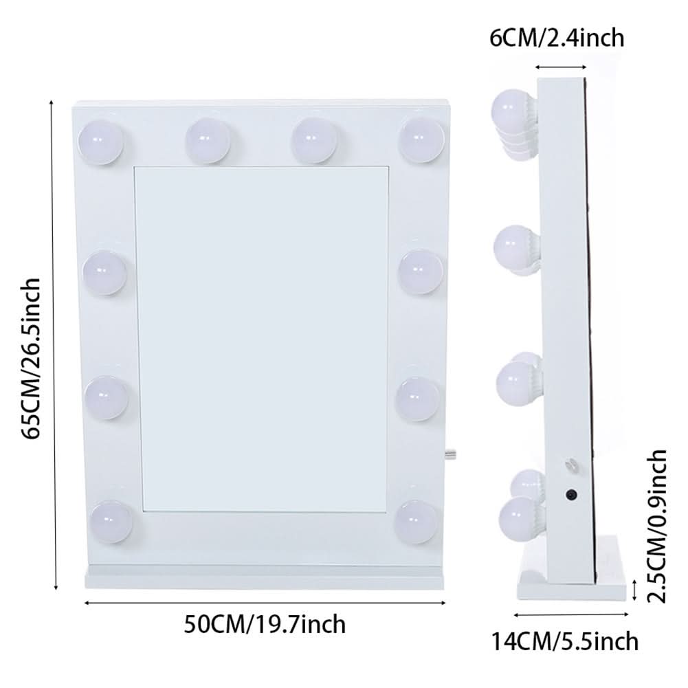 Metal Bulb Makeup Mirror for Tabletop