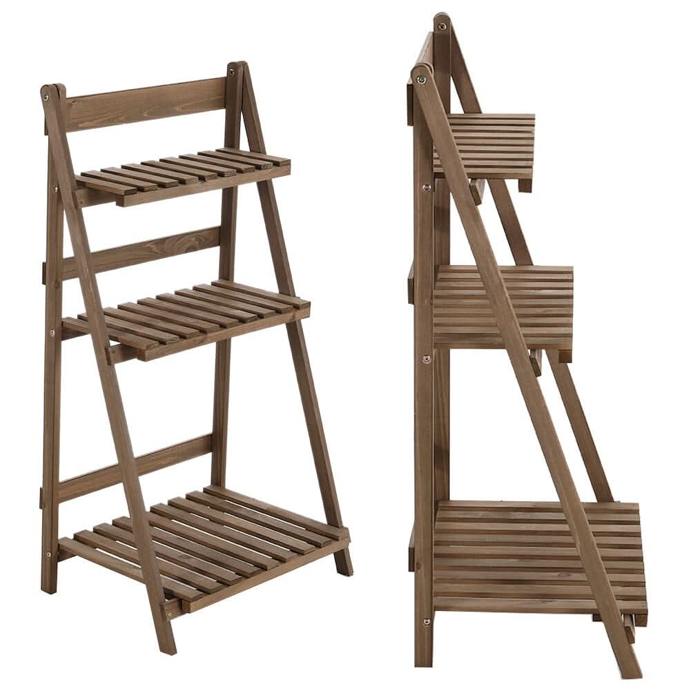 3 Tier Wooden Flower Stand Plant Display Shelf Storage Rack Pot Holder Outdoor