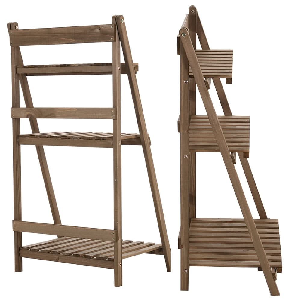 3 Tier Wooden Flower Stand Plant Display Shelf Storage Rack Pot Holder Outdoor