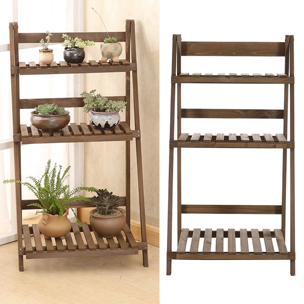 3 Tier Wooden Flower Stand Plant Display Shelf Storage Rack Pot Holder Outdoor