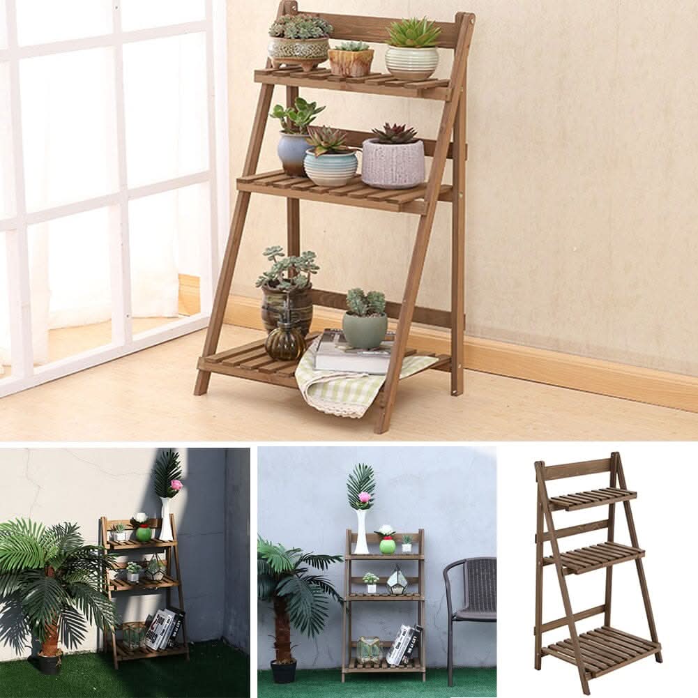 3 Tier Wooden Flower Stand Plant Display Shelf Storage Rack Pot Holder Outdoor