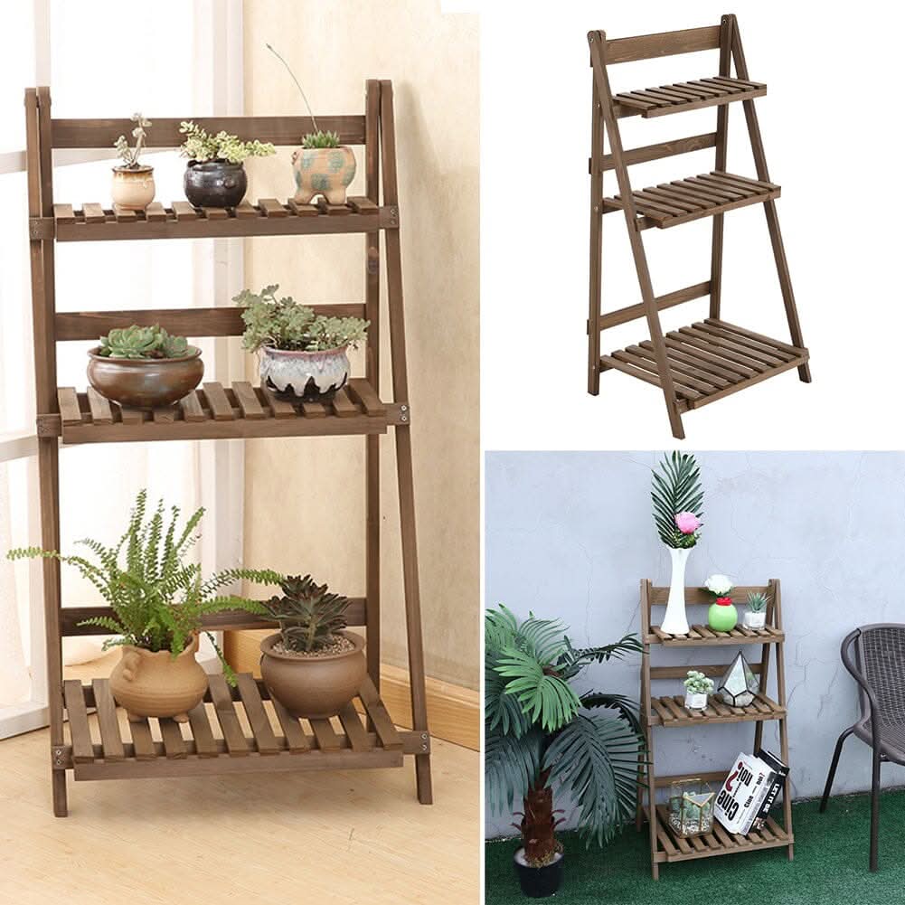 3 Tier Wooden Flower Stand Plant Display Shelf Storage Rack Pot Holder Outdoor