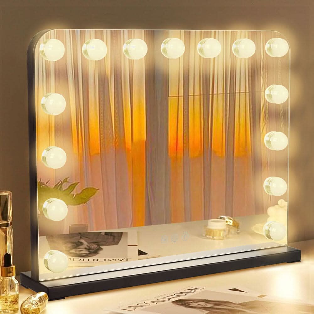 Frameless Hollywood Vanity Mirror with 11 Dimmable Lights