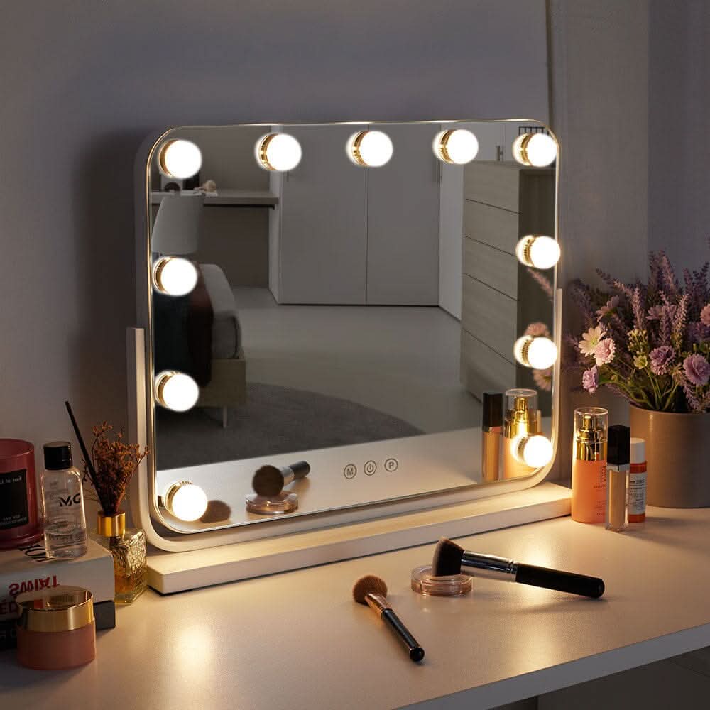 Frameless Hollywood Vanity Mirror with 11 Dimmable Lights