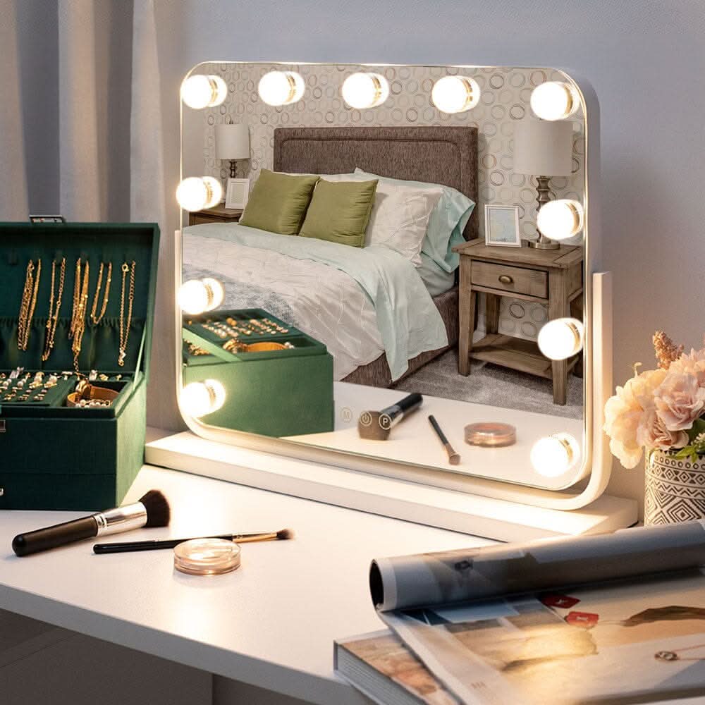Frameless Hollywood Vanity Mirror with 11 Dimmable Lights