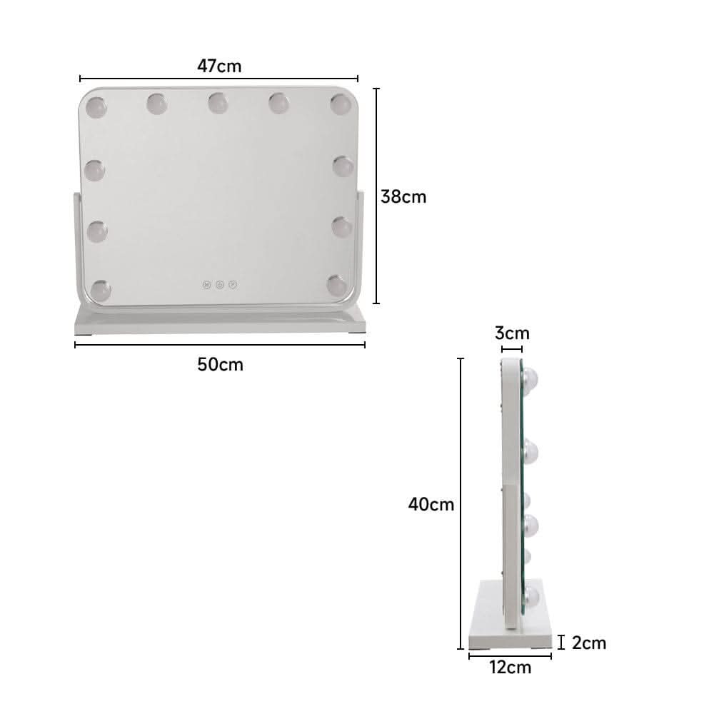 Frameless Hollywood Vanity Mirror with 11 Dimmable Lights
