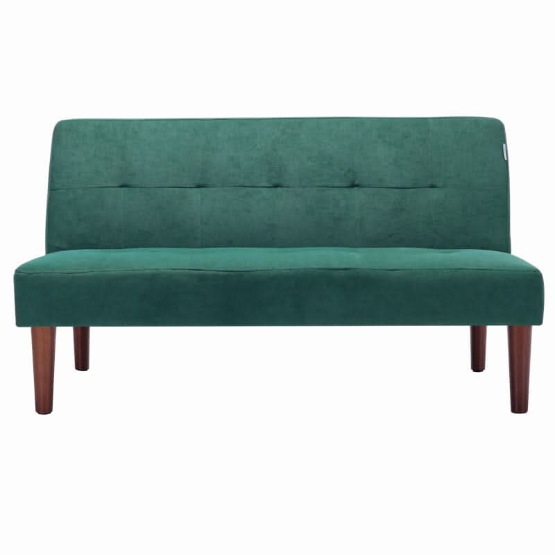 4ft Sofa Bed Wide Modern 2 Seater Padded Convertible Sofa Bed with Wooden Legs