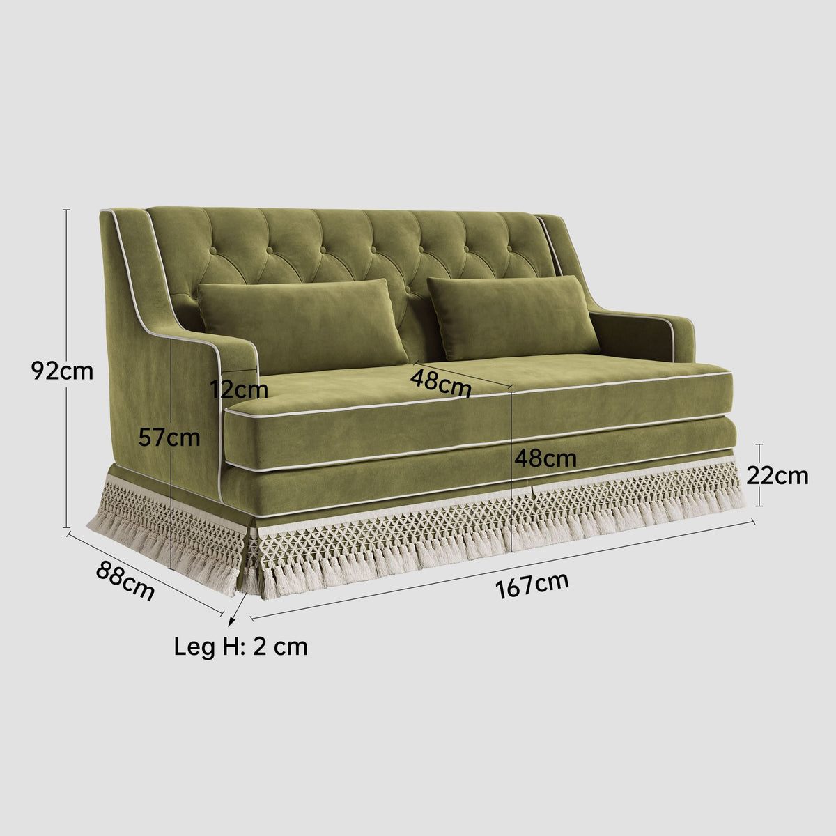 Cottonfy Fringe Skirt Sofa Velvet Linen Comfort Relaxed Living
