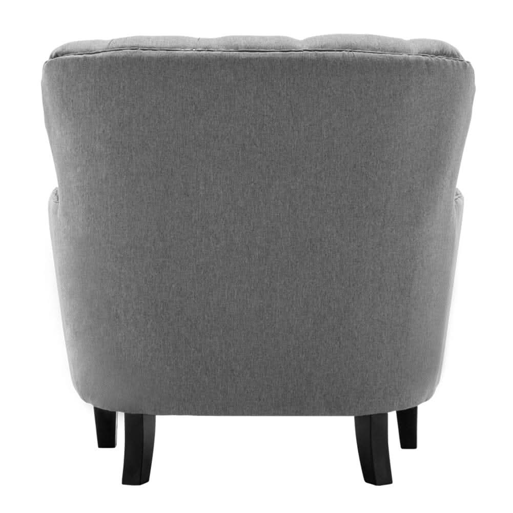 Modern Beige Club Chair Button Tufted Accent Chair