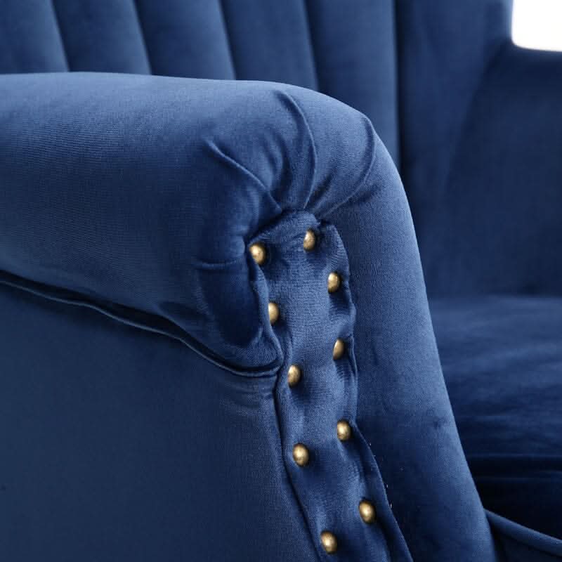 WineRed/Blue Velvet Wingback Chair Upholstered Armchair