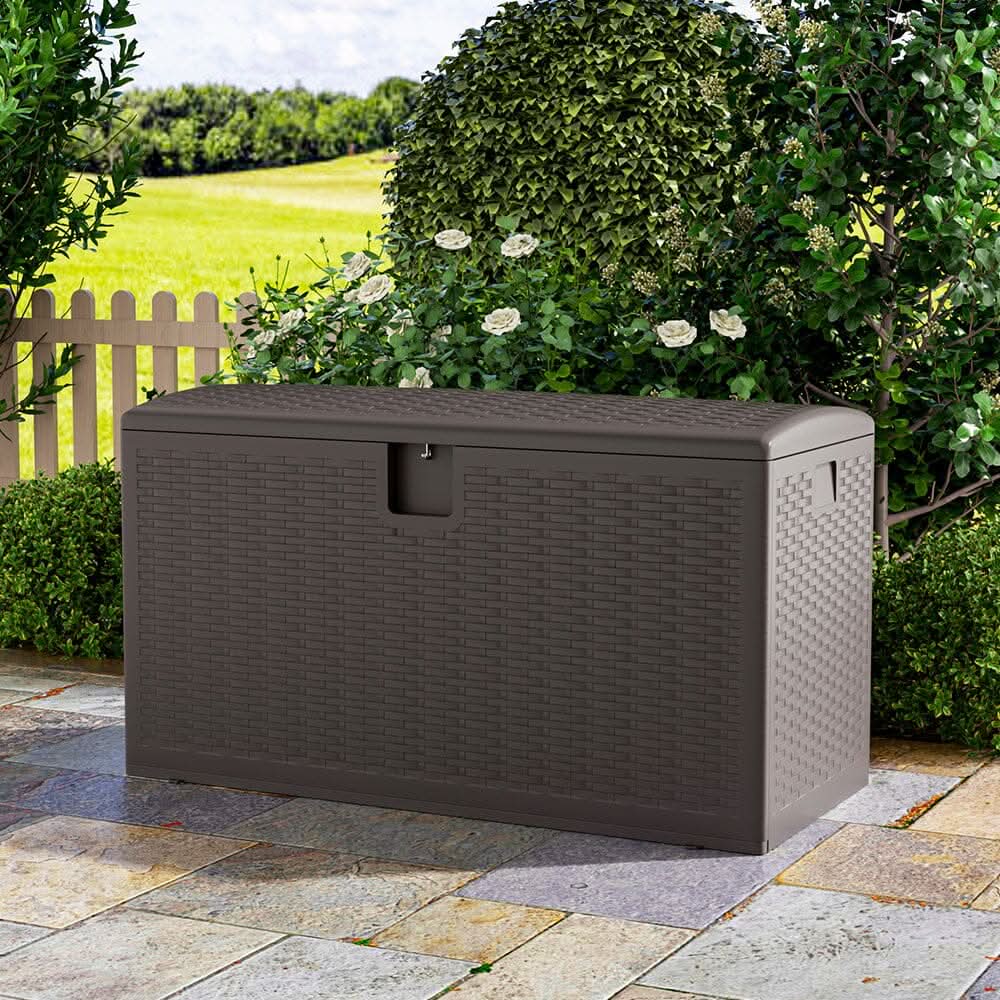 127cm W Rattan Garden Storage Outdoor Deck Box