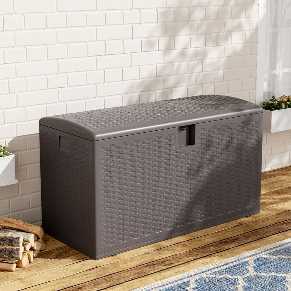 127cm W Rattan Garden Storage Outdoor Deck Box