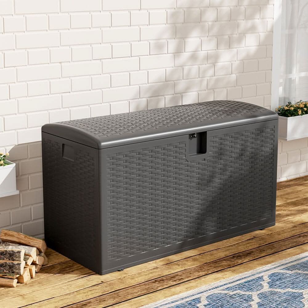 127cm W Rattan Garden Storage Outdoor Deck Box