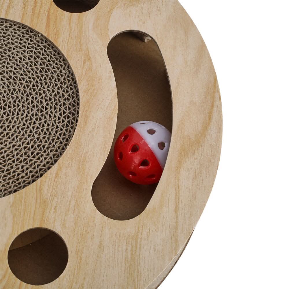 Round Cat Scratcher with Ball Toy