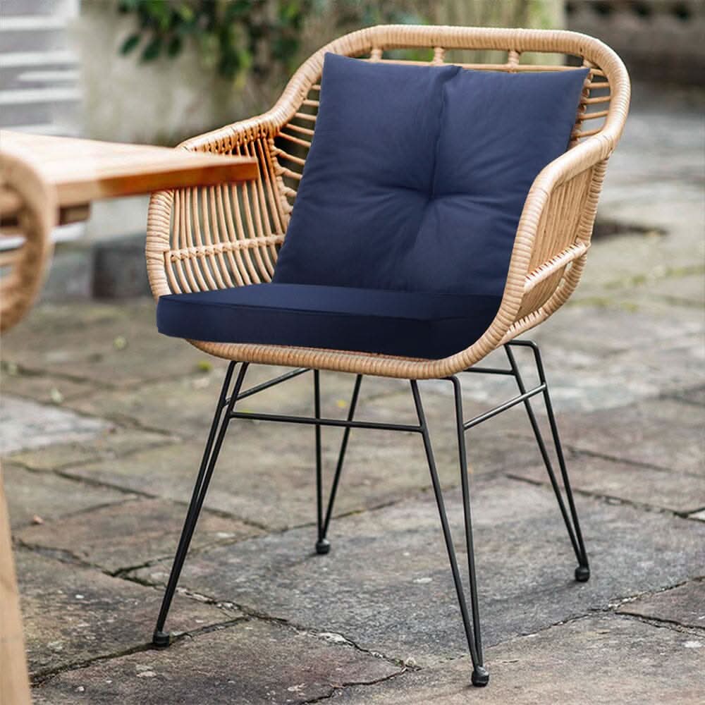 Navy Blue Outdoor Sofa Cushion Set Seat and Back Pillow