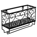 Black European Style Wall Mounted Wine And Glass Rack