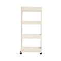 White 4-Tier Slim Rolling Storage Cart with Wheels