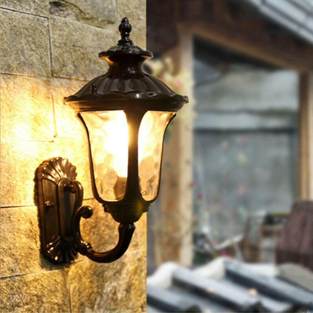 Traditional Textured Black Outdoor Wall Lantern