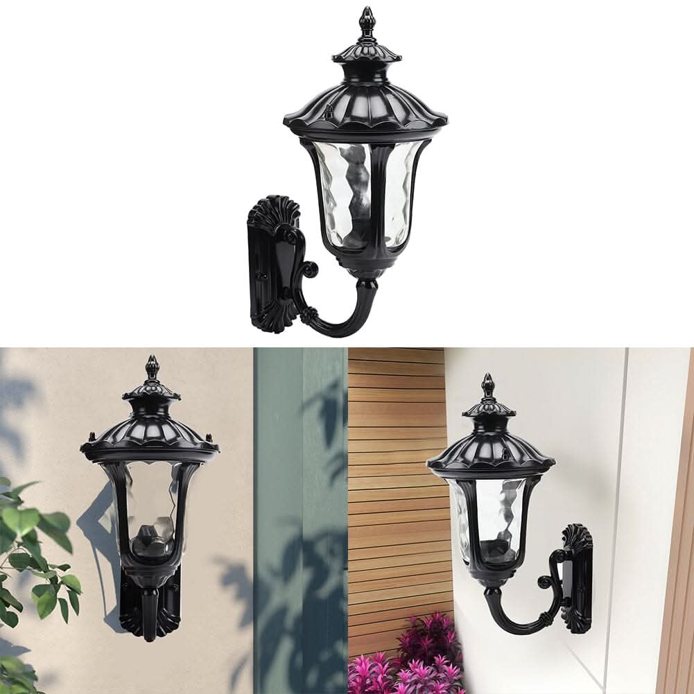 Traditional Textured Black Outdoor Wall Lantern