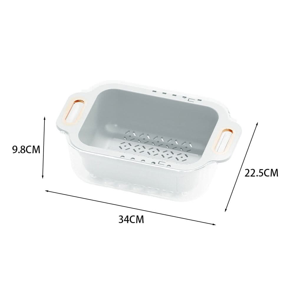 Arctic White Double-Layer Retractable Drain Basket PP PET Material