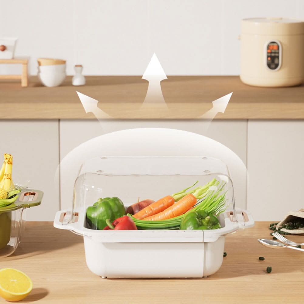 Arctic White Double-Layer Retractable Drain Basket PP PET Material
