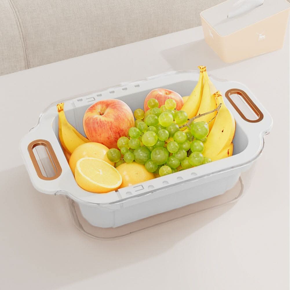 Arctic White Double-Layer Retractable Drain Basket PP PET Material