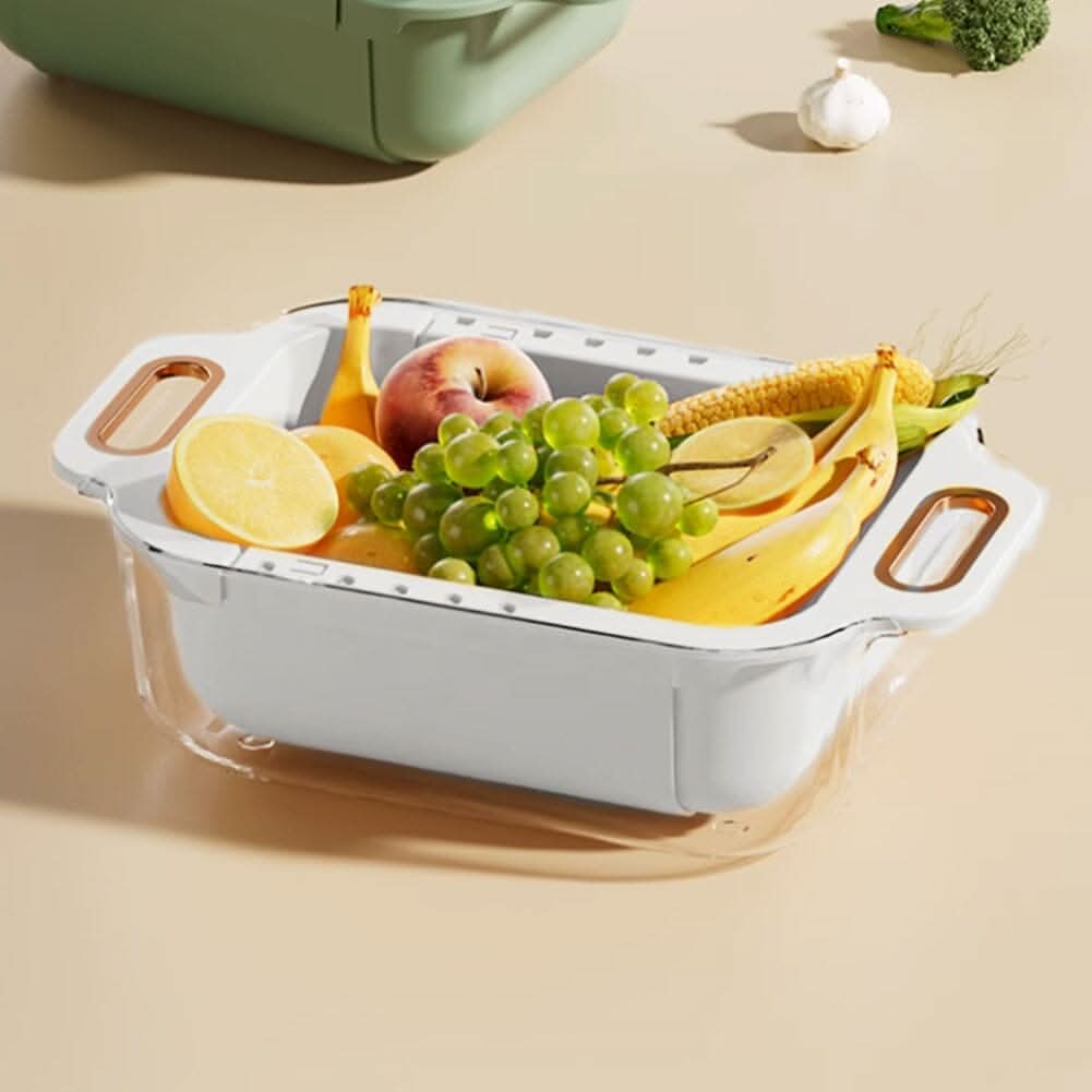 Arctic White Double-Layer Retractable Drain Basket PP PET Material