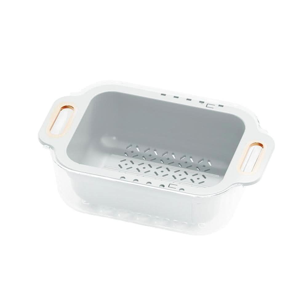 Arctic White Double-Layer Retractable Drain Basket PP PET Material