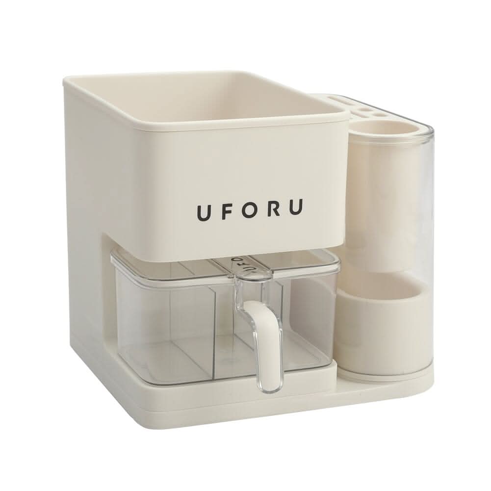 Cream White Kitchen Organizer Set Utensil Condiment Knife Storage