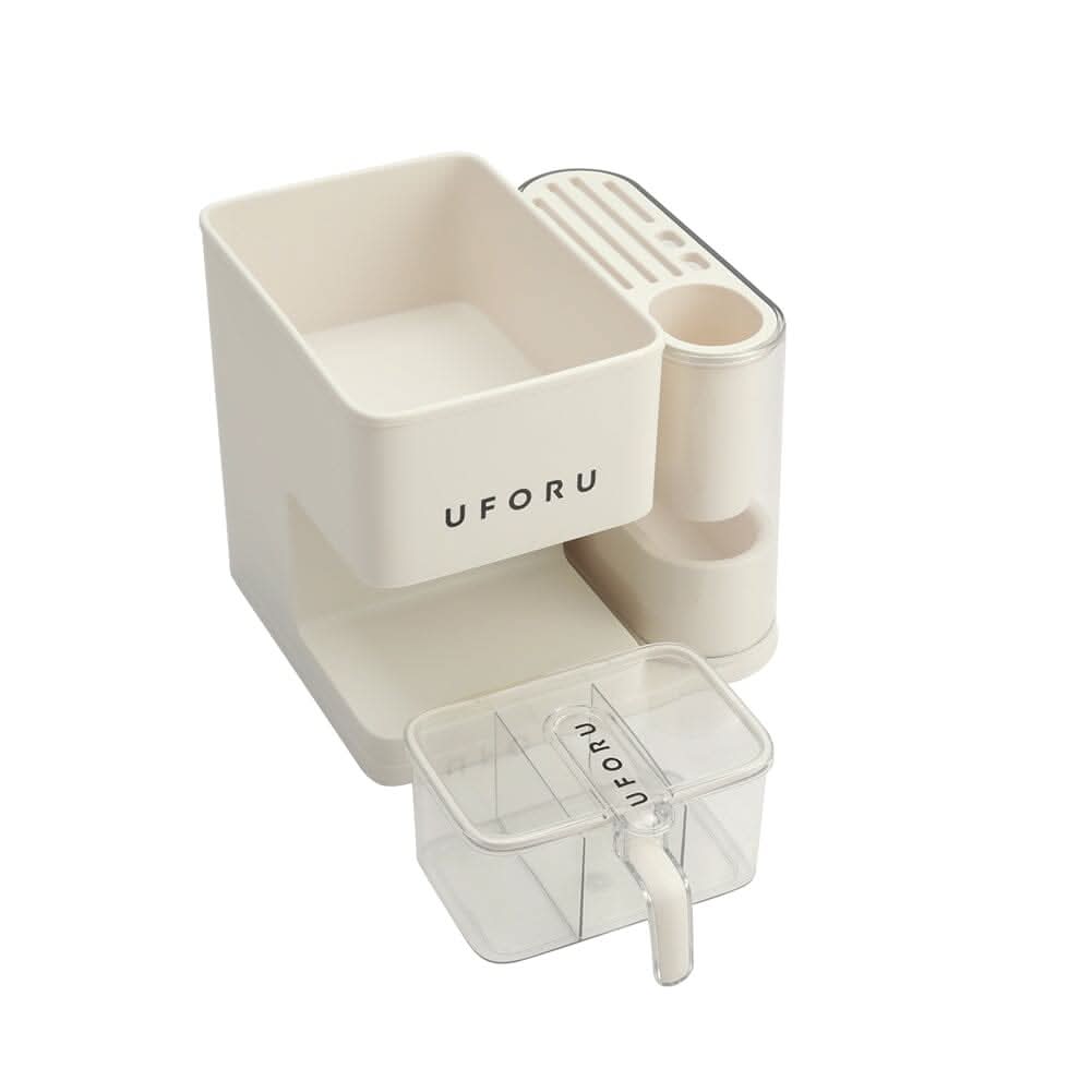 Cream White Kitchen Organizer Set Utensil Condiment Knife Storage