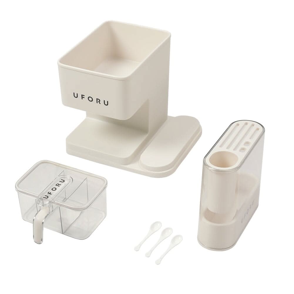 Cream White Kitchen Organizer Set Utensil Condiment Knife Storage