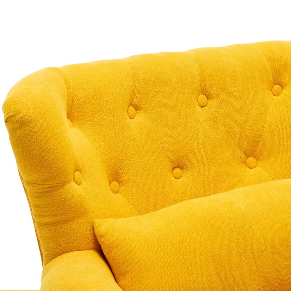 Linen Upholstery Wingback Chair With Cushion
