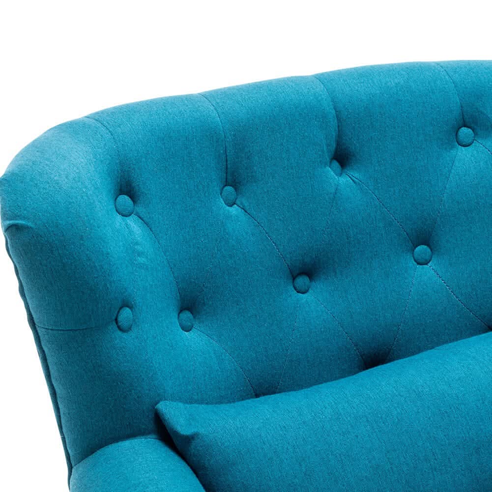 Linen Upholstery Wingback Chair With Cushion