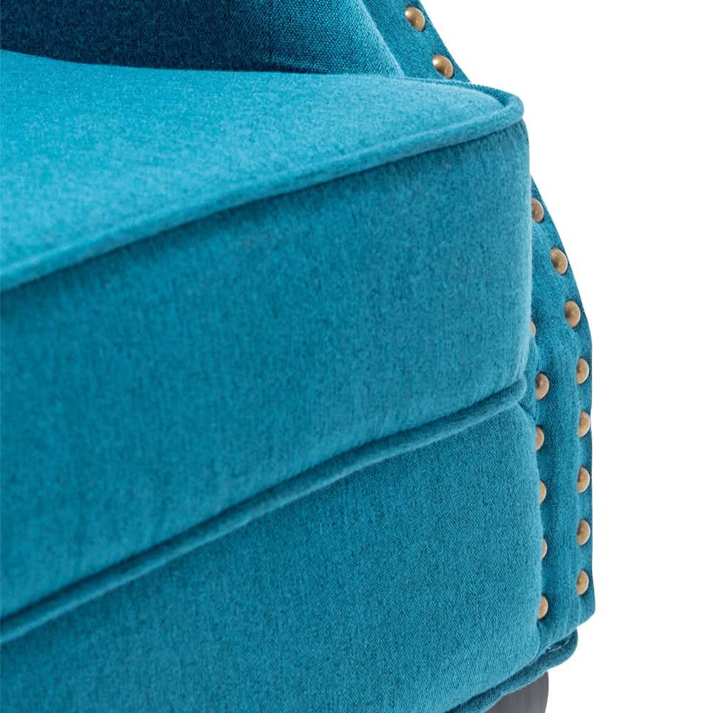 Linen Upholstery Wingback Chair With Cushion