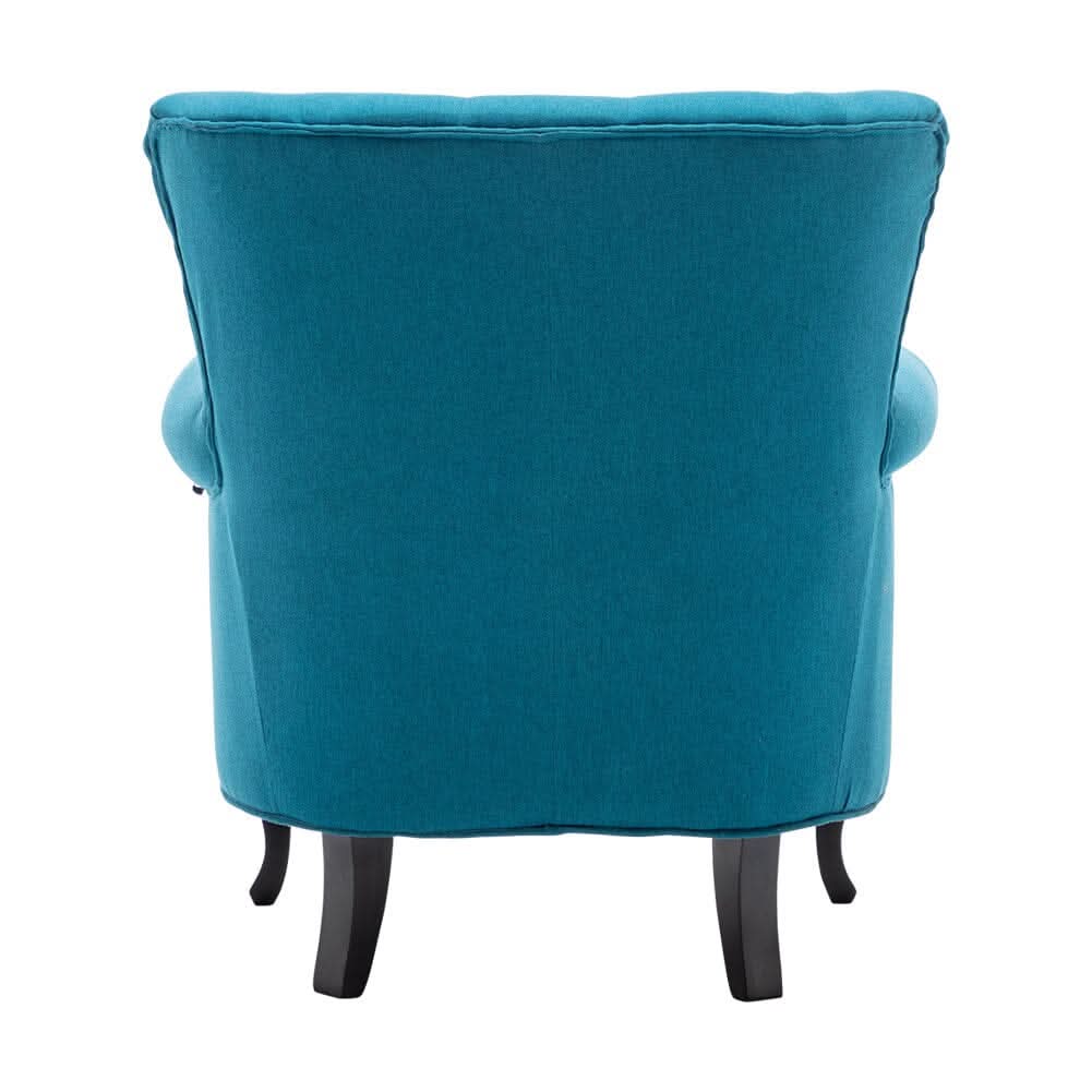 Linen Upholstery Wingback Chair With Cushion