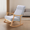 85cm D Solid Wood Rocking Chair with Velvet Upholstered