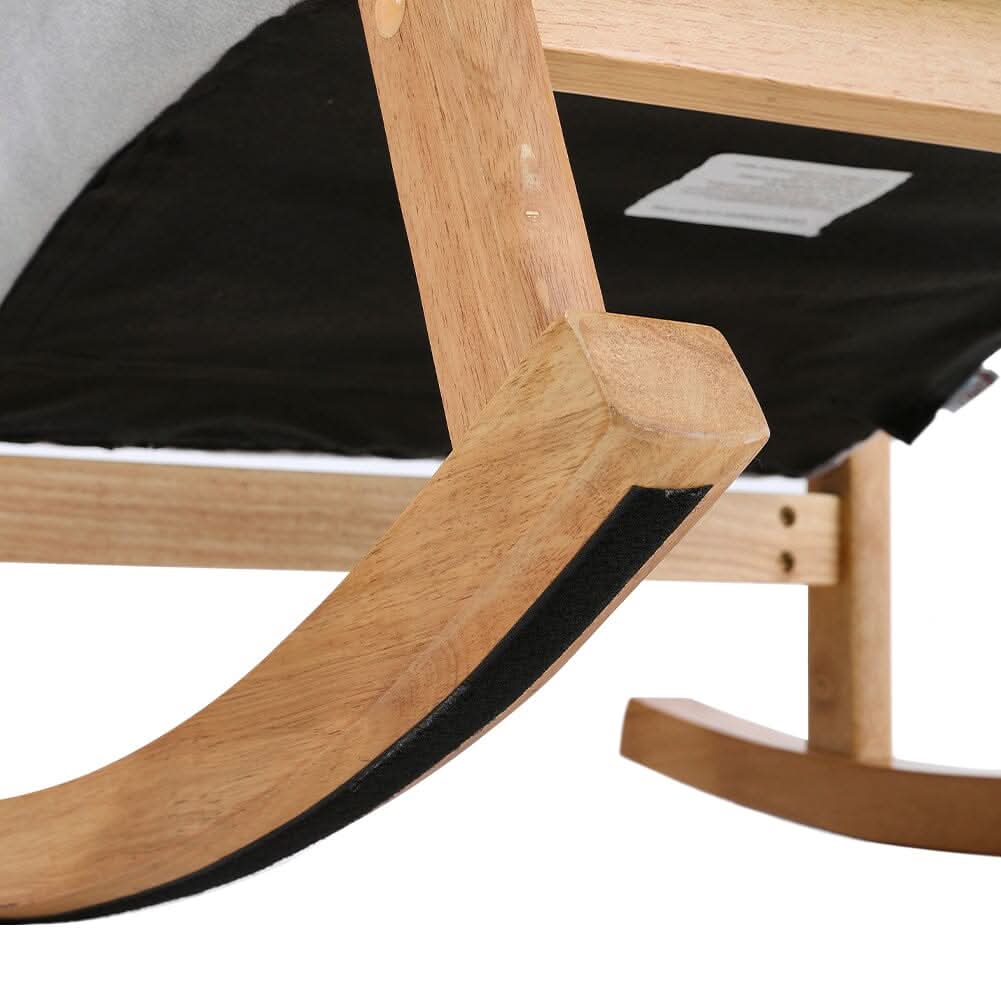 85cm D Solid Wood Rocking Chair with Velvet Upholstered