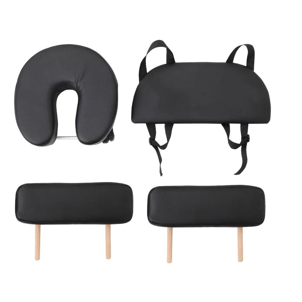 7ft W Black and White Leather Upholstered Adjustable Massage Bed