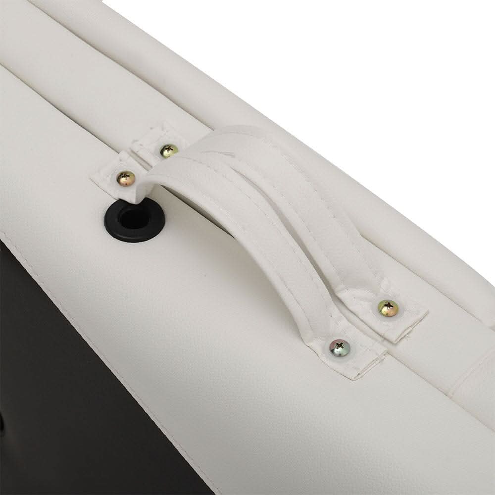 7ft W Black and White Leather Upholstered Adjustable Massage Bed