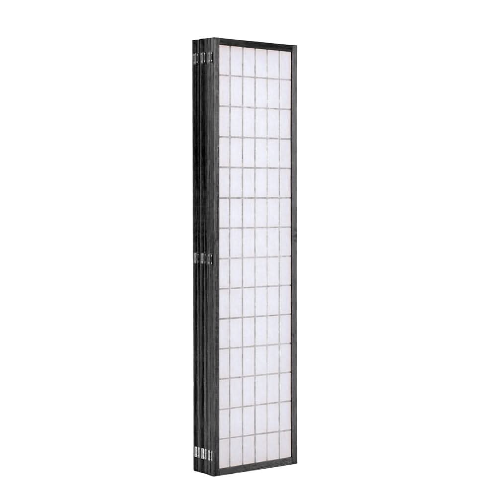 6-Panel Solid Wood Folding Room Divider Screen Natural