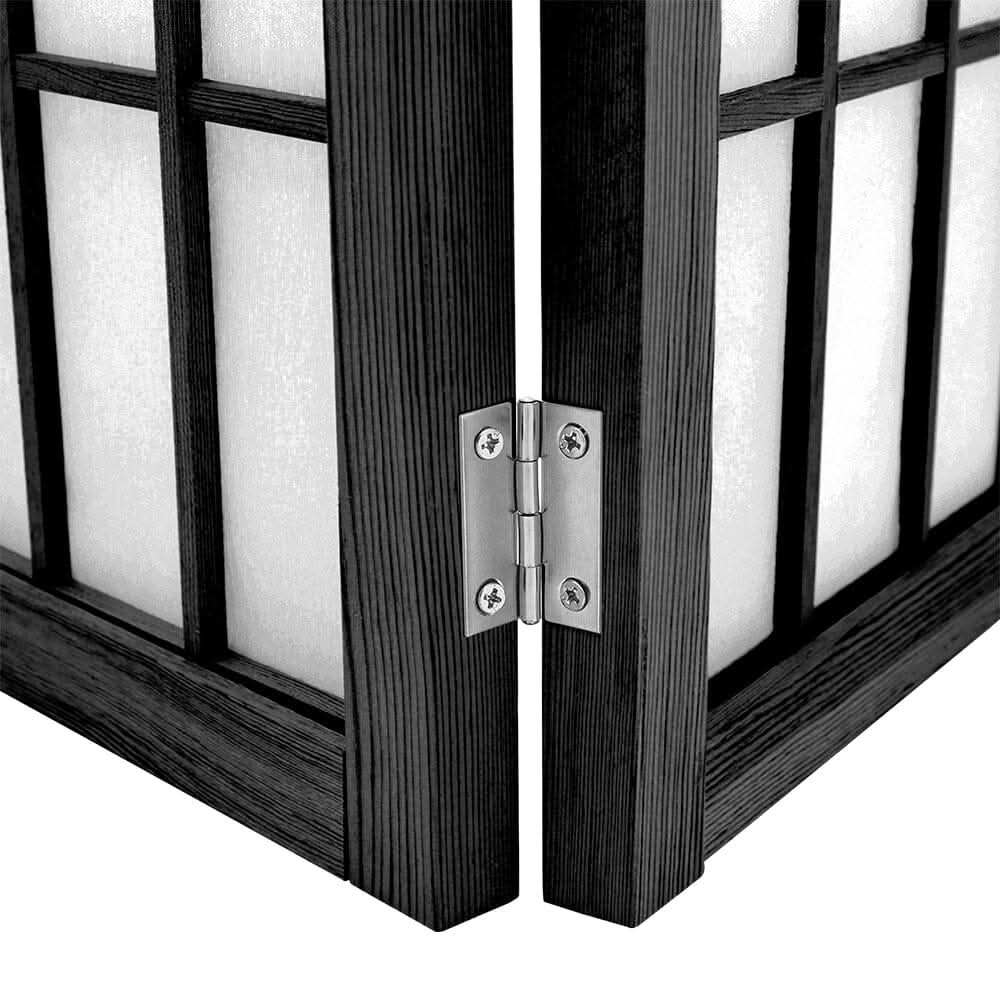 6-Panel Solid Wood Folding Room Divider Screen Natural