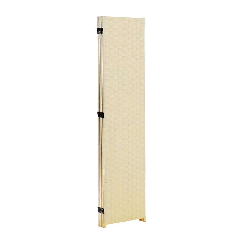 5ft W x 5ft H 2 Style Bamboo Woven 4-Panel Folding Room Divider