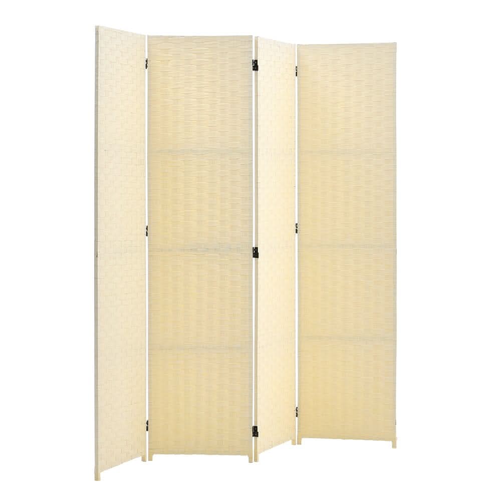 5ft W x 5ft H 2 Style Bamboo Woven 4-Panel Folding Room Divider