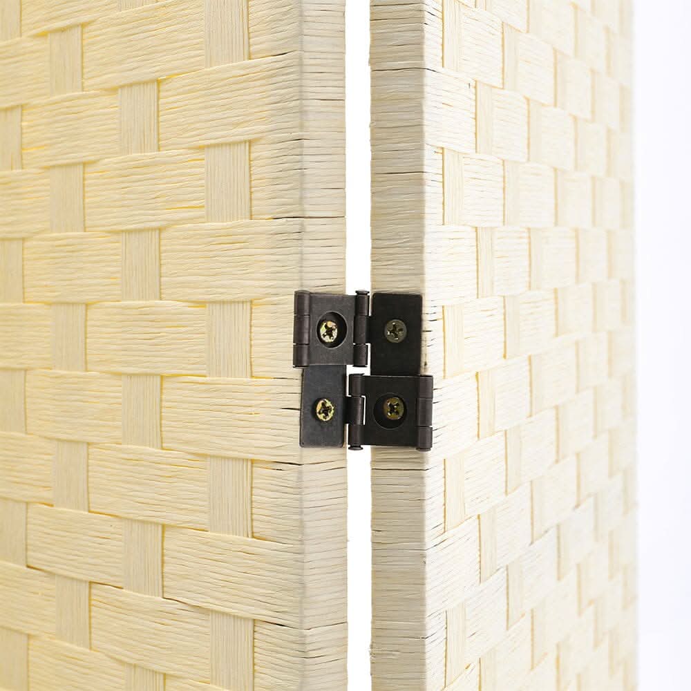 5ft W x 5ft H 2 Style Bamboo Woven 4-Panel Folding Room Divider